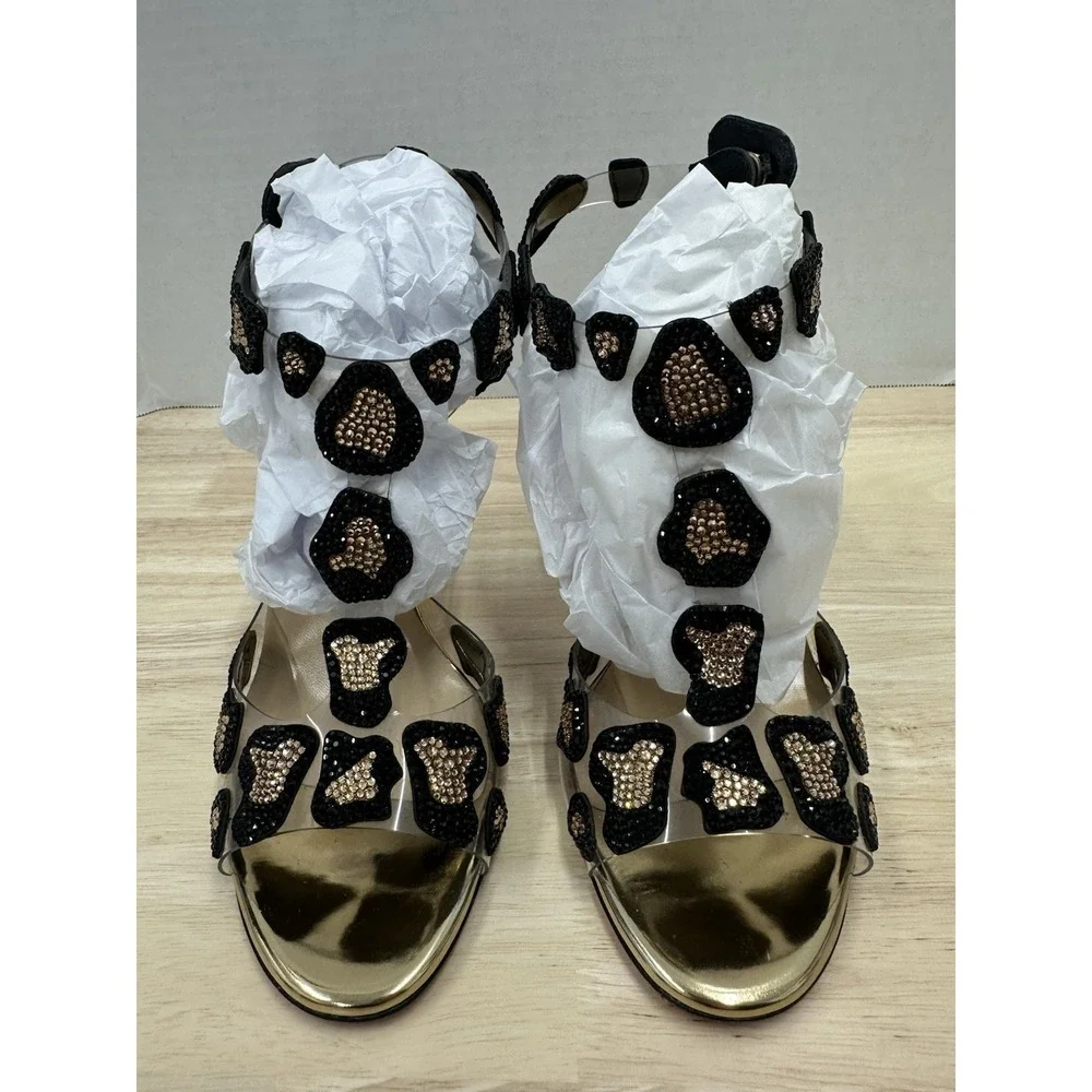 Christian Louboutin Size 39.5 Parsemis Crystal Embellished T-Bar Sandals - Picture 6 of 12